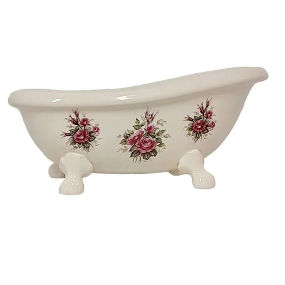 VTG, VB ATHENA CALIFORNIA MADE IN USA MINIATURE PORCELAIN CLAW FOOT TUB SOAP